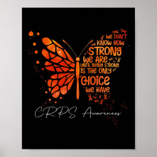 KRPS Butterfly Orange Ribbon Crps Awareness Poster