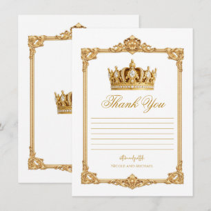 Kruad i Guld Kunglig Krona Elegant Tack Inbjudningar