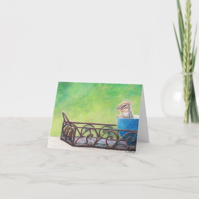 Kruf i blått Bowl-anteckningskort för djurart Kort (Framsida)