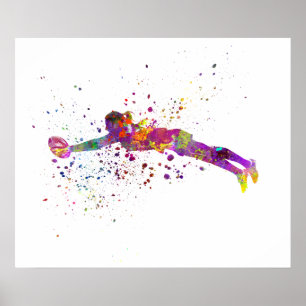 Krugby i vattenfärg poster