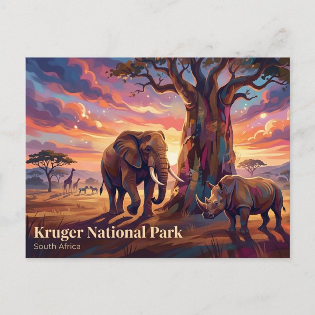 Kruger National Park Sydafrika Vykort (Framsida)