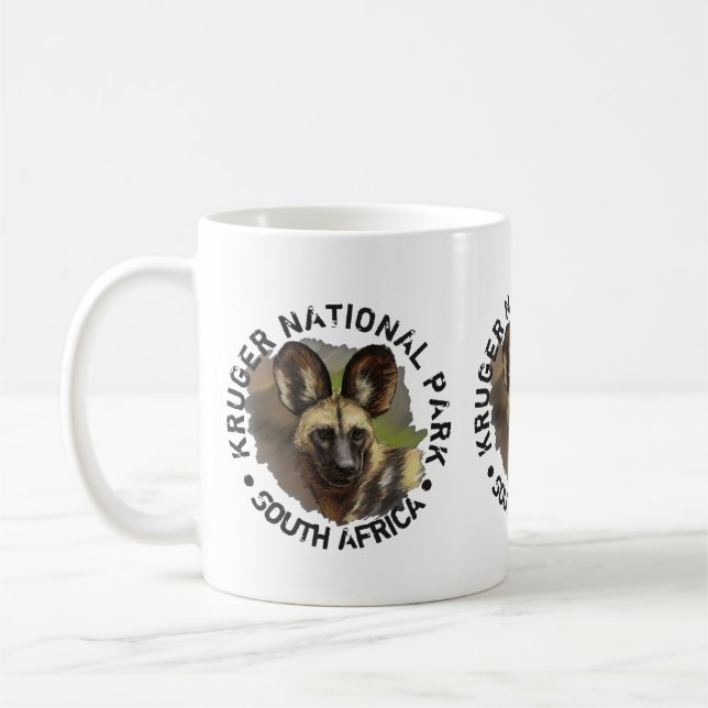 Kruger National Park Vild Hund Kaffemugg (Vänster)