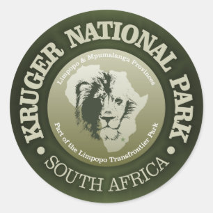 Kruger nationalpark runt klistermärke