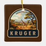 Kruger nationalpark South Afrika Giraffe Vintage Julgransprydnad Keramik<br><div class="desc">Kruger-vektorteckningsdesign. Kruger nationalpark i nordöstra Afrikan är en av Afrikans största viltreservat. Den höga tätheten i vilda djur omfattar de fem stora: lejon,  leoparder,  noshörningar,  elefanter och bufflar.</div>