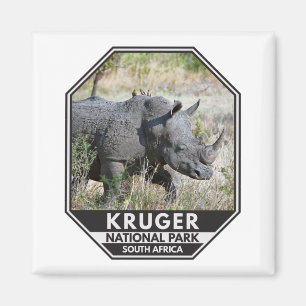 Kruger nationalpark South Afrika Rhino Watercolor Magnet
