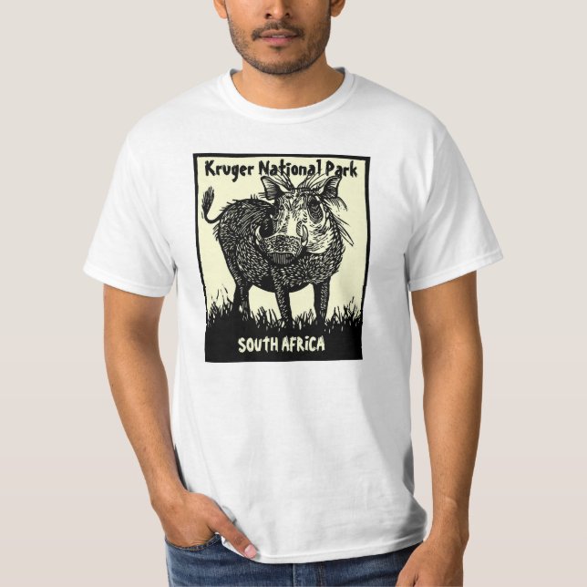 Kruger nationalpark Warthog T Shirt (Framsida)