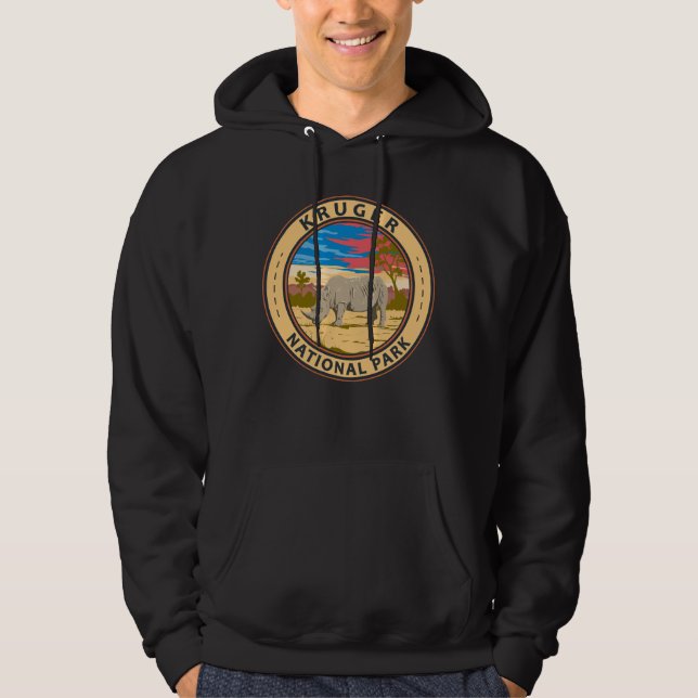 Kruger nationalpark White Rhinoceros Travel Art Hoodie (Framsida)