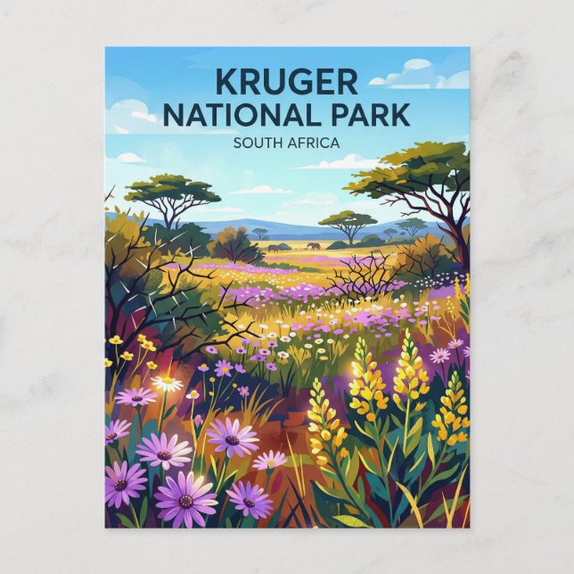 Krugers nationalpark Sydafrika Vykort (Framsida)