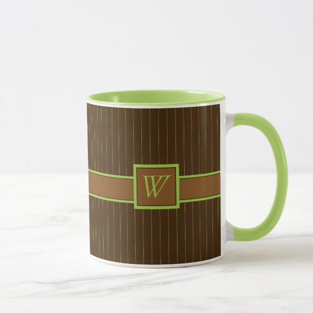 Kruk med choklad med limefärgade pinstripes mugg (Höger)