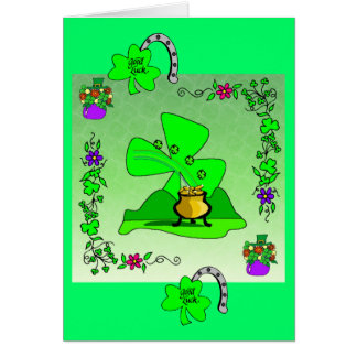 Kruka av guld hälsningskort