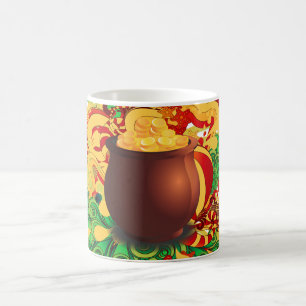 kruka av guld kaffemugg