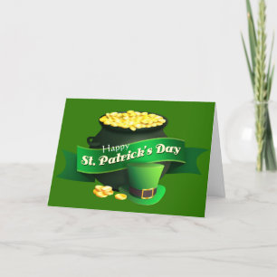 Kruka av guld- st patrick's day helgkort