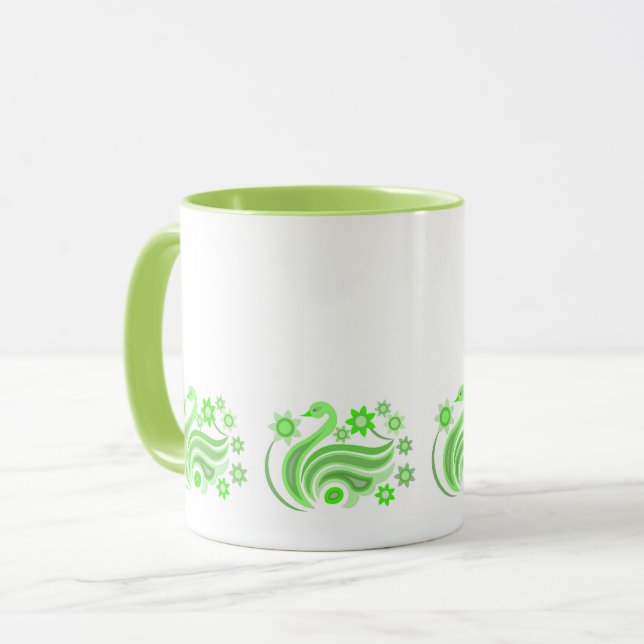 KRUKA MED KREATIV FÅGEL FÖR PRESENT MUGG (Framsida vänster)