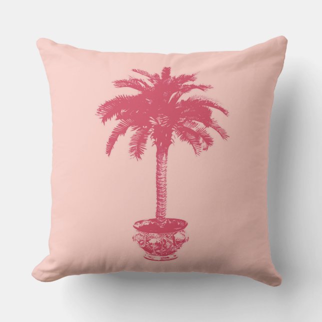 Krukad palm i nyanser av korallrosa kudde (Framsida)