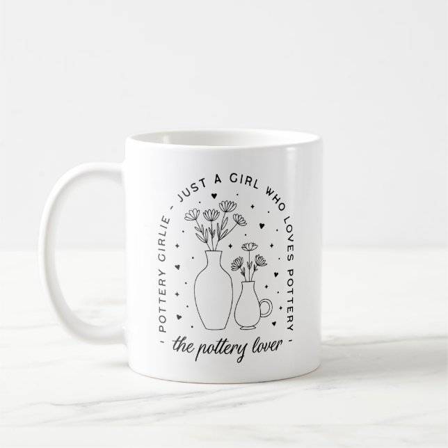 Krukälskande tjejig estetik kaffemugg (Vänster)
