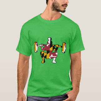 Krukande kvinna Maryland flagga T Shirt