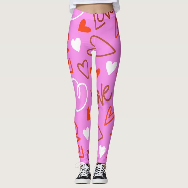 Krukeliga Kärlekshjärtan Leggings (Framsida)