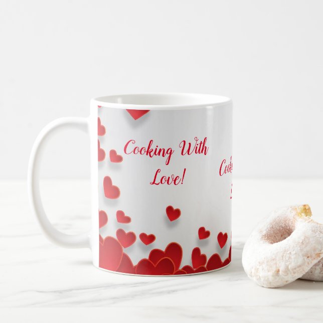 Kruken Cooking with Love Heart Kaffemugg (Med munk)