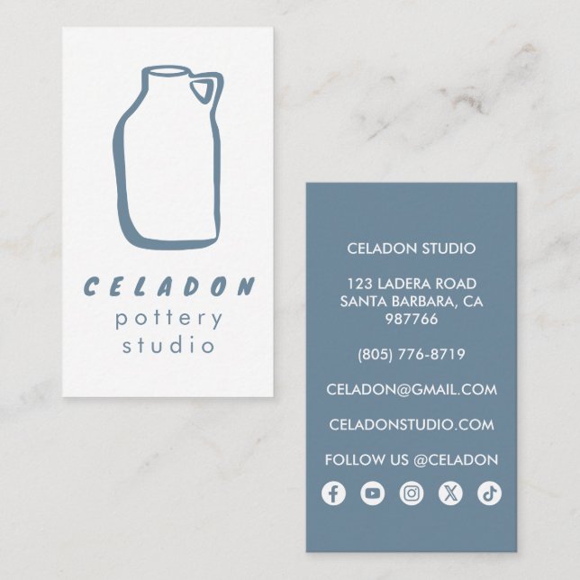 KRUKMAKAR STUDIO Eleganta Handritade Ikoner  Visitkort (Fram/baksida)