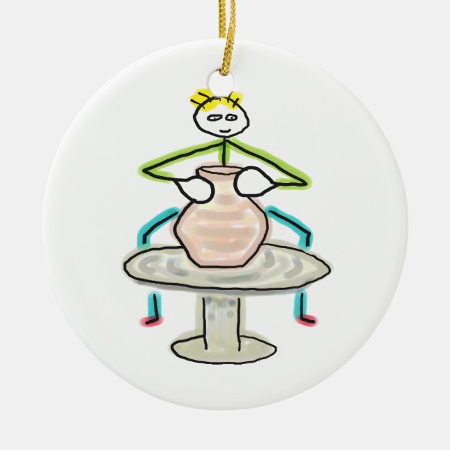 Krukmakarstickman Julgransprydnad Keramik (Framsidan)