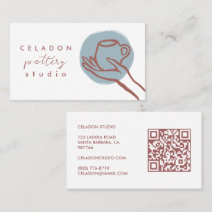 KRUKMAKERI Keramik Studio Elegant Handritad QR-kod Visitkort