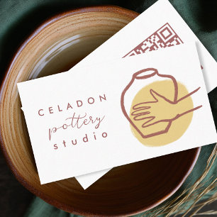 KRUKMAKERI Keramik Studio Elegant Handritad QR-kod Visitkort