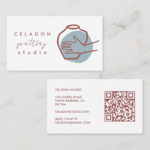 KRUKMAKERI Keramik Studio Elegant Handritad QR-kod Visitkort