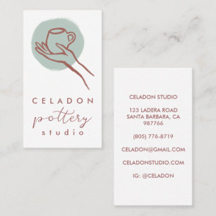 KRUKMAKERI Keramik Studio Elegant Handritad SKRÄDD Visitkort