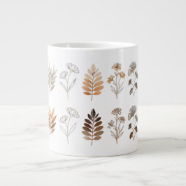 Krukor med botanisk linjekonst jumbo mugg