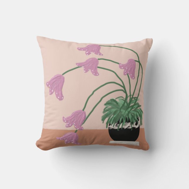 Krukor med lavendelblommor Kastkudde Kudde (Framsida)