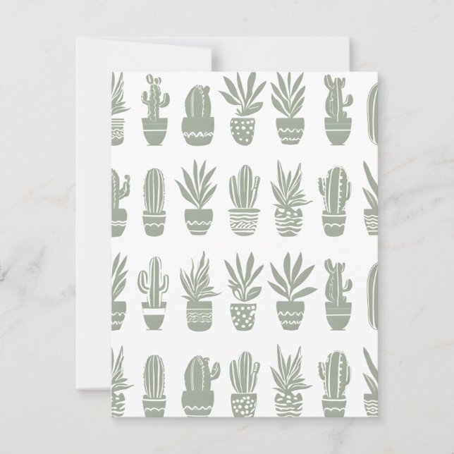 Krukväxt Kaktus Krukväxter Julkort (Framsida)