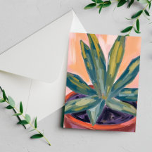 Krukväxt Modern Botanisk Akvarellkort