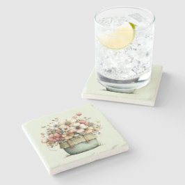 Krukväxter Mysig Shabby Chic Söt Stenunderlägg