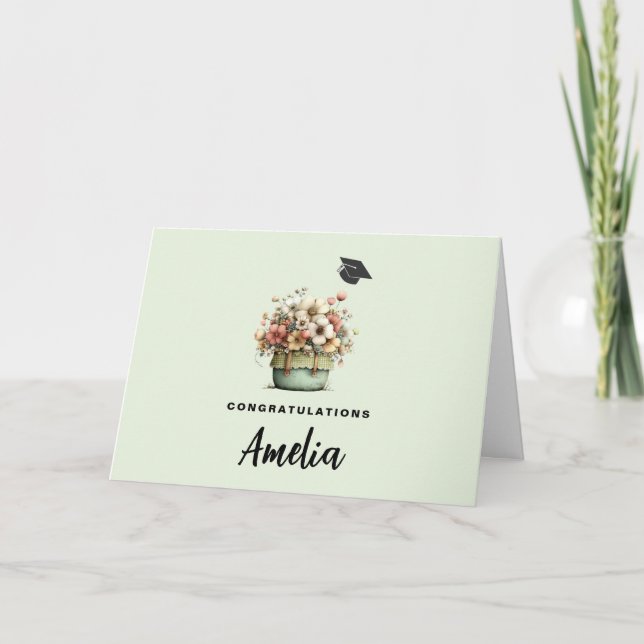 Krukväxter Mysig Shabby Söt Examen Kort (Framsida)