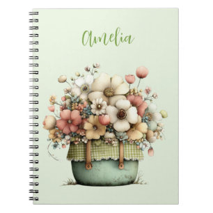Krukväxter Mysiga Blommor Söta Anteckningsbok
