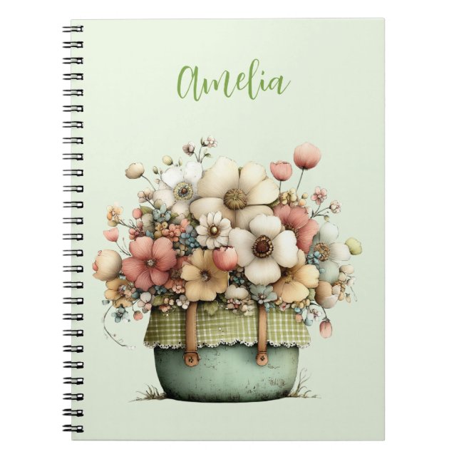 Krukväxter Mysiga Blommor Söta Anteckningsbok (Framsidan)
