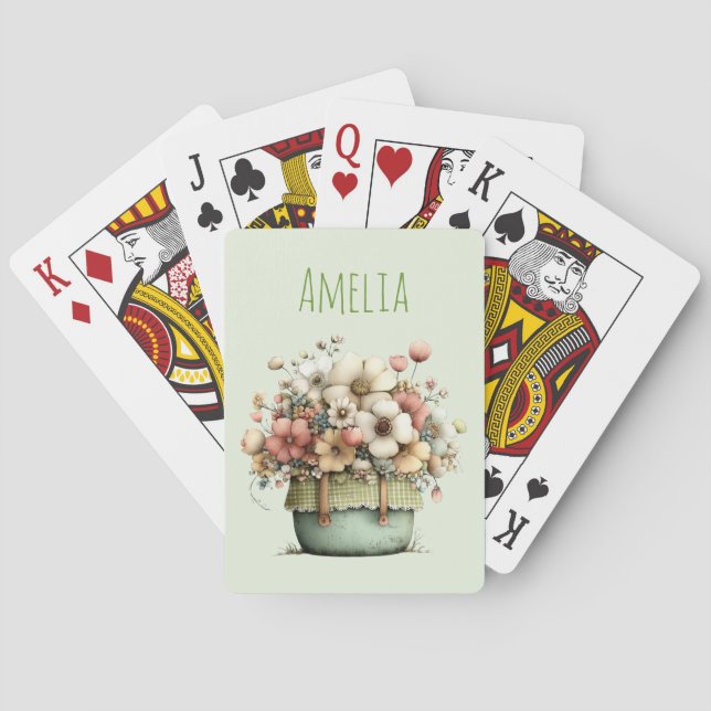 Krukväxter Mysiga Blommor Söta Casinokort (Baksidan)