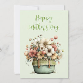 Krukväxter Mysiga Blommor Söta Mors Dag Julkort