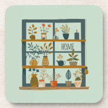 Krukväxter på fönsterbrädan