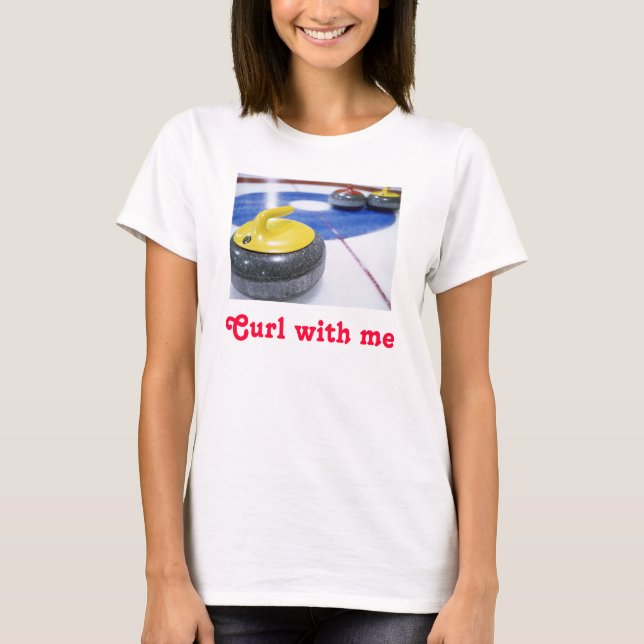 Krulla krullning med mig tee shirt (Framsida)