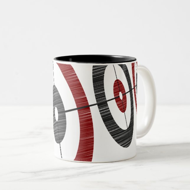 Krullande huskaffemugg Två-Tonad mugg (Framsida höger)