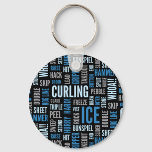 Krullande Lingo Keychain - blått och svart Nyckelring
