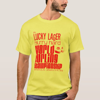 Krullande mästerskap för lycklig värld för tee shirt