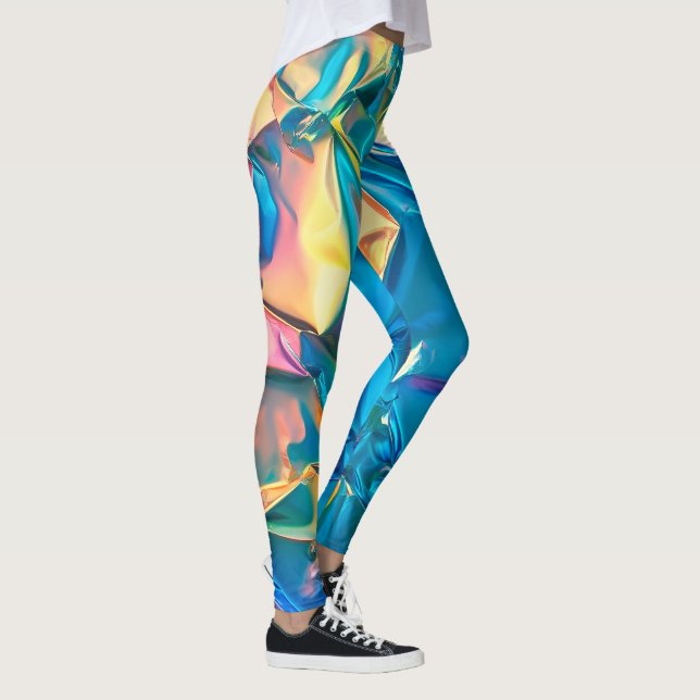 Krumppade regnbågslangar leggings (Höger)