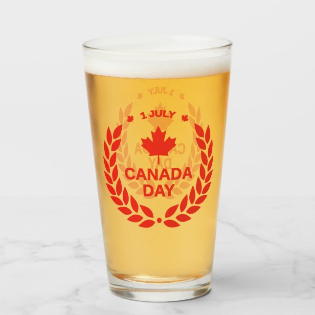 Krus för Canada Day i glas (Framsida fylld)