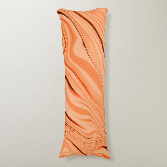 Krusar i orange, böjda bruna cylindrar kroppskudde (Framsidan Vertikal)