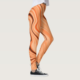 Krusar i orange, böjda bruna cylindrar leggings