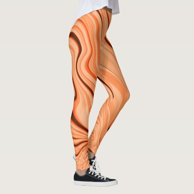 Krusar i orange, böjda bruna cylindrar leggings (Höger)