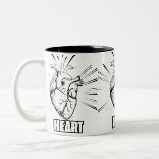 KRUSAR MED HJÄRTDESIGN Två-Tonad MUGG