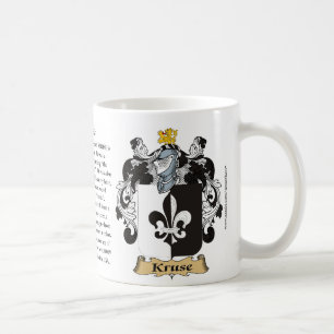 Kruse, ursprung, det menande och vapenskölden kaffemugg